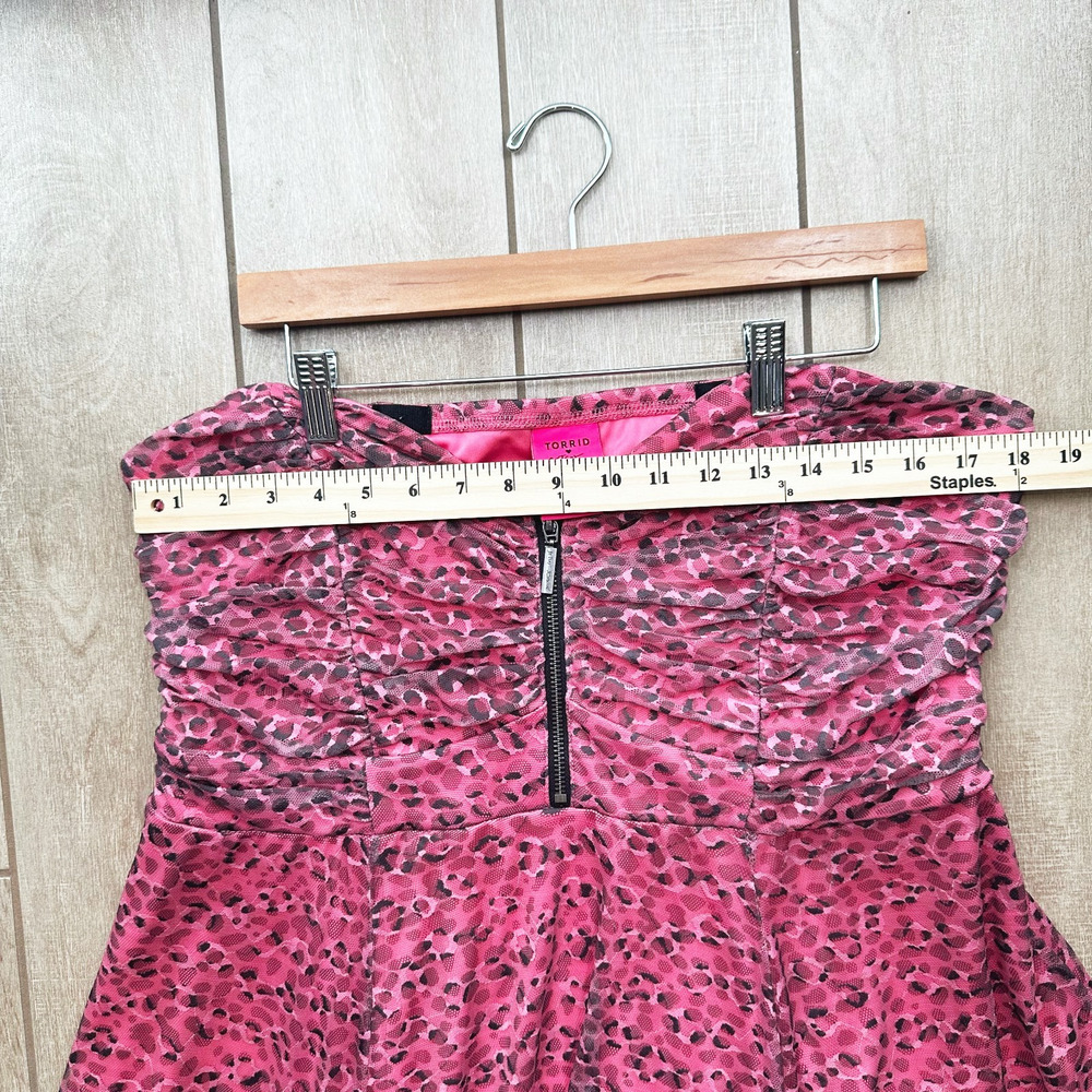 Betsey Johnson X Torrid Pink Tulle Leopard Midi Dress Size 16 Punk Grunge Alt - Picture 9 of 11